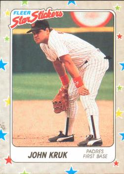 1988 Fleer Sticker Baseball Cards        124     John Kruk